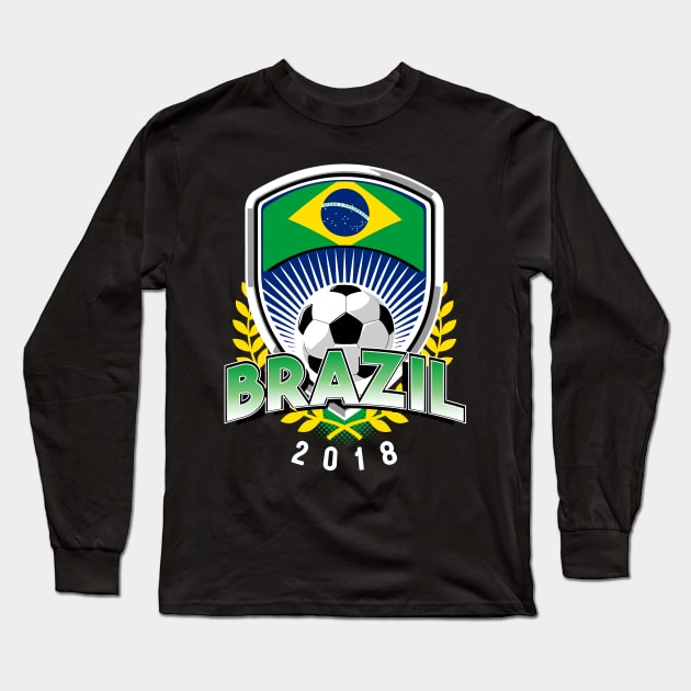 Brazil Soccer 2018 Long Sleeve T-Shirt by Styleuniversal